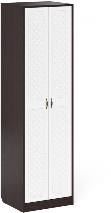 Прихожая П-6 Компоновка № 09, цвет венге/фасады МДФ белое дерево фрезеровка ромб, ШхГхВ 180х50х210 см., универсальная сборка