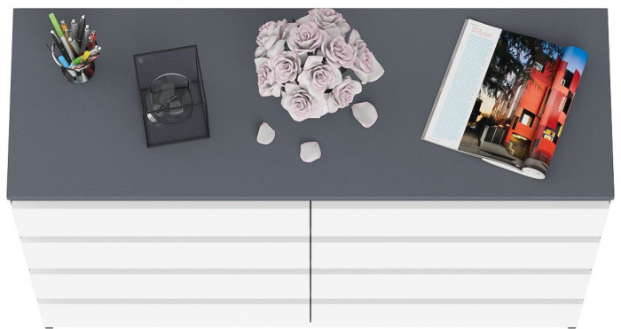 Мори Комод МК1200.8, графит/белый