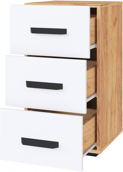 Модульный Офис Квартет-13, композиция 2, Дуб крафт золотой/Белый