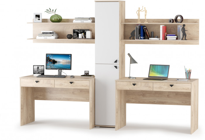 Бостон № 05, дуб эндгрейн элегантный/фасады МДФ милк рикамо софт