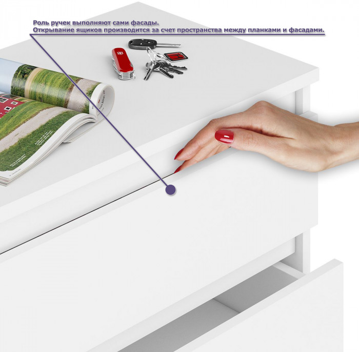 Мори Стол компьютерный МС-6 правый + Комод МК1200.6, цвет белый, ШхГхВ 210,4х50х76,6 см., выдвижные ящики справа, НЕ универсальная сборка
