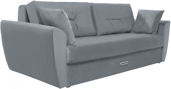 Диван еврокнижка Амстердам 160 ЛЮКС 12 ВЕЛЮР СЕРЫЙ НПБ