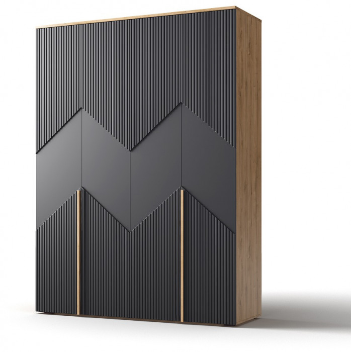 Модульная спальня "Оливия" - Дуб наварра/Шагрень черная