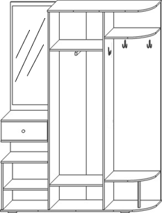 Гарнитур для прихожей "Марк-3" - Бетон пайн светлый/Бетон пайн темный