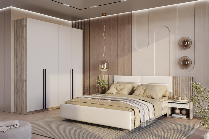 Кровать с подъёмным механизмом Урбан КР-18 160х200, Дуб смоки, Кашемир