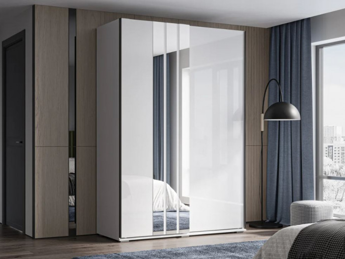 шкаф-купе Оскар-2 1,5м белый/глянец белый