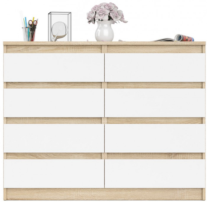 Мори Комод МК1200.8, дуб сонома/белый