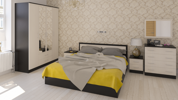 Фиеста Комод, цвет венге/дуб лоредо, ШхГхВ 80х53,6х88 см.