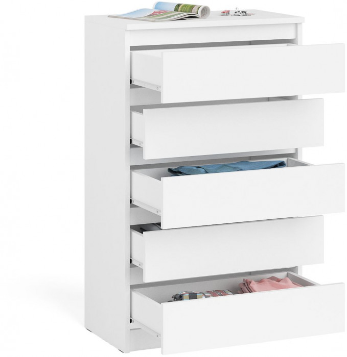 Мори Комод МК700.5, цвет белый, ШхГхВ 70,4х41х114 см.