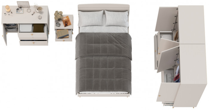 Афина Спальня 37-1200, кашемир серый