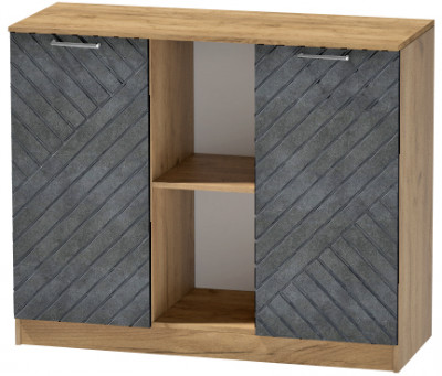 Комод №4 "Иннэс-7", Крафт золотой/Бетон графит