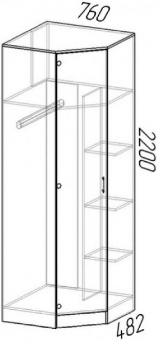 Модульная спальня Эко, композиция 3 (Белый гладкий, Дуб Вотан)