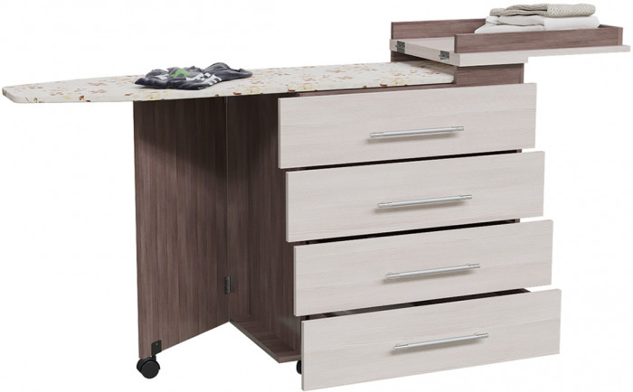 Комод с гладильной доской 4-44300бод.темсв, бодега тёмный/бодега светлый
