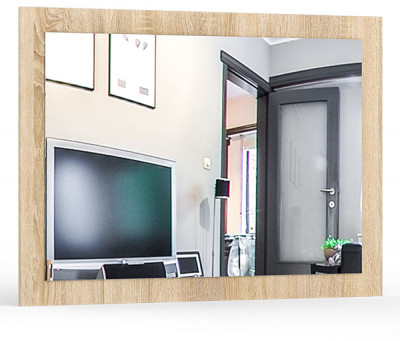 Камелия Зеркало, цвет дуб сонома, ШхГхВ 80х2х60 см., можно вешать за подвесы горизонтально или вертикально