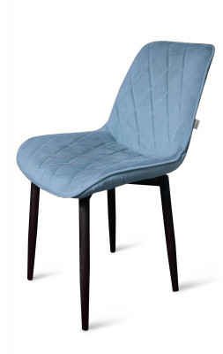 Стул &quot;Оскар&quot; черный матовый Томми 21 серо-голубой