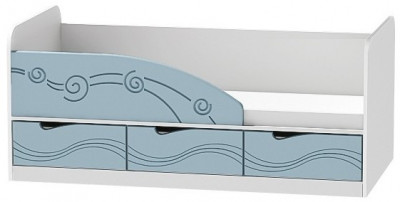 Кровать Бриз-4 80х160 Волна (Антарктида/Белый/Левый)