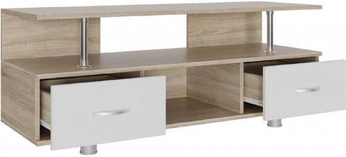 Тумба TV_А (Белый, Дуб сонома светлый)