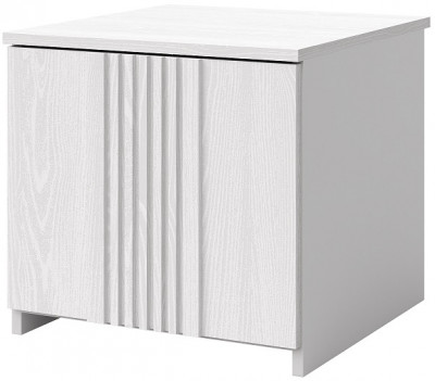Прикроватная тумбочка "Харди" - Белый текстурный/Ясень белый