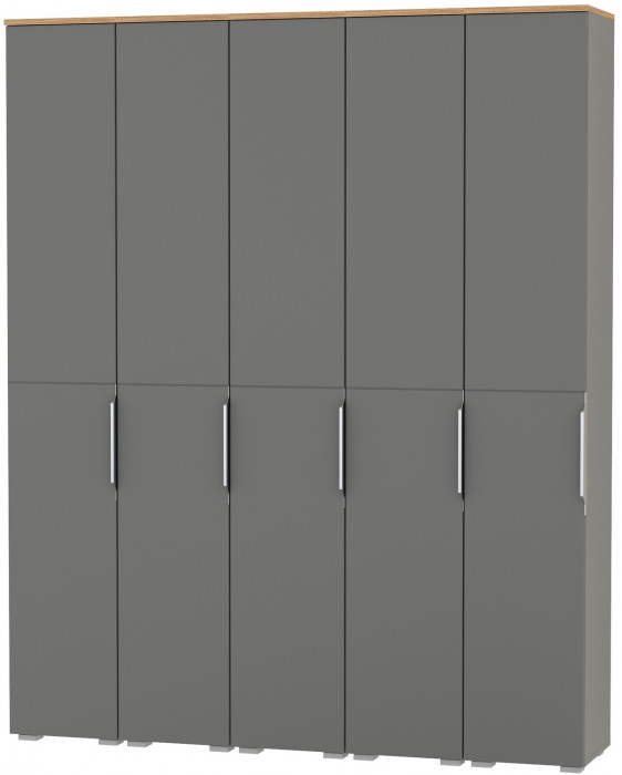 Октава Набор шкафов 46, серый графит/дуб крафт золотой/фасады МДФ серый графит