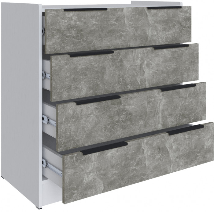 Комод для спальни Мадрид (0,85), Белый/Ателье светлое