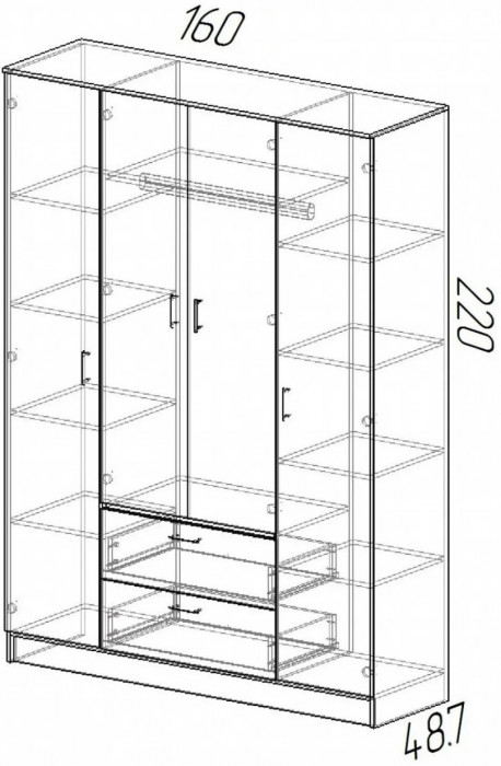 Модульная спальня Эко (композиция 1) (Венге / лоредо)