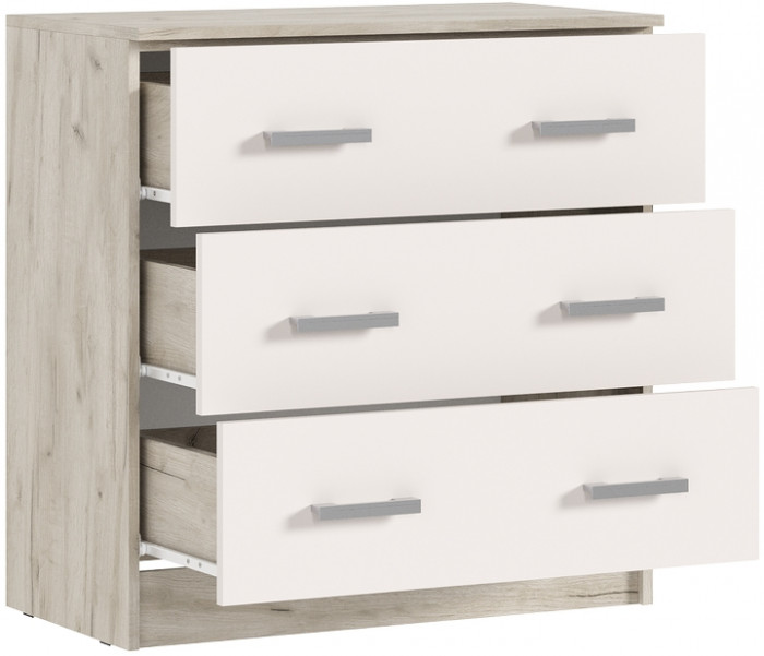 Комод Бася 3 ящика, Крафт серый/Кашемир