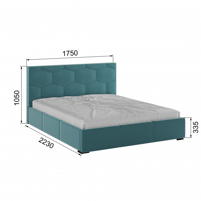 Манука Кровать интерьерная 160 бирюза, ПМ