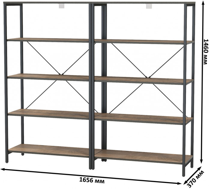 Трувор 13.151.01 Стеллаж + 13.151.01 Стеллаж, дуб гранж песочный/интра