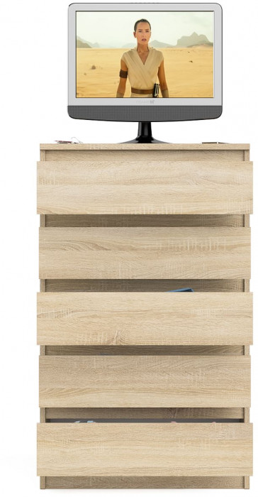 Мори Комод МК700.5, цвет дуб сонома, ШхГхВ 70,4х41х114 см.