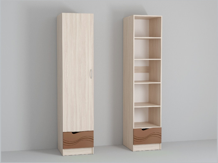 Бриз МДФ Пенал (Волна/Ясень шимо светлый/Шоколад)