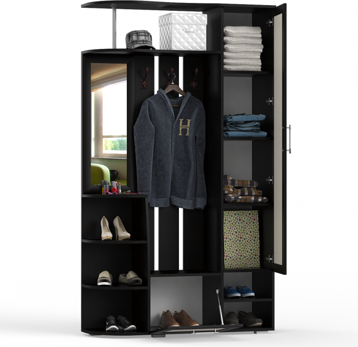 Прихожая Ксения-2, цвет венге/дуб лоредо, ШхГхВ 120х38х212 см., НЕ универсальная сборка