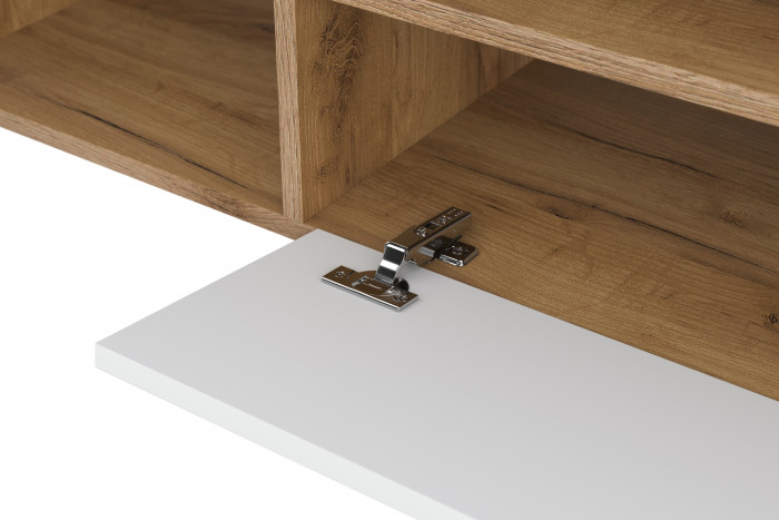 Тумба для ТВ Байкал, Дуб золотой, Белый матовый