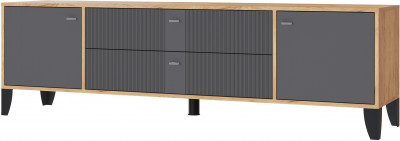 Тумба ТВ Парус-10 дуб крафт золотой/карбон вулкан