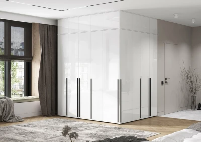 Норд Композиция Шкафов (прямые + угловые), Белый глянец/белый