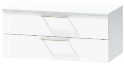 Тумба-5 прикроватная подвесная "Иннэс-7", Белый/Белый глянец