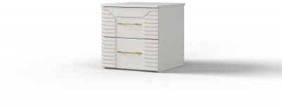 Прикроватная тумбочка "Карлин" - Белый текстурный/Корунд джелато