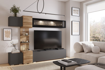 Гостиная &quot;Рейн&quot; ГС-01 графит/дуб каньон