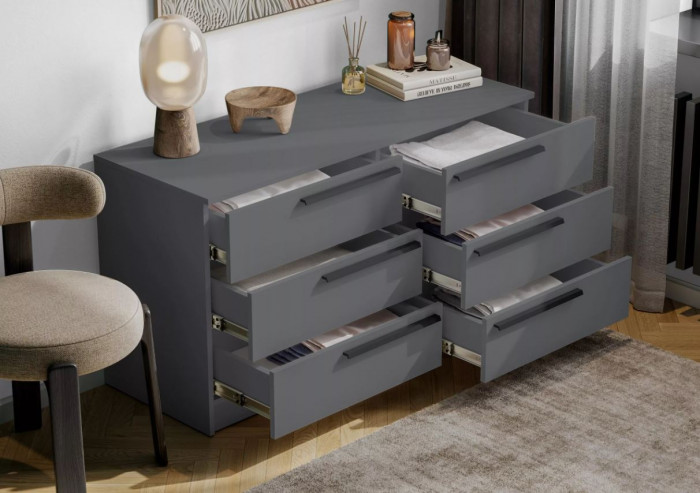 Комод Берген КМ-1200 серый графит/серый графит