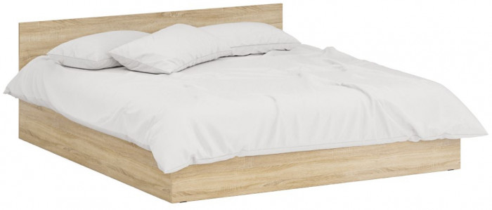 Кровать 1800 + Пенал Стандарт, цвет дуб сонома, ШхГхВ 183,5х203,5х70 + 45х52х200 см., сп.м. 1800х2000 мм., без матраса, основание есть