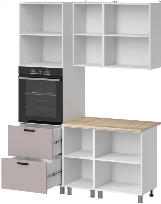 МК Аленушка 1,6м ПД Лаванда Кашемир,скоба черный,сонома