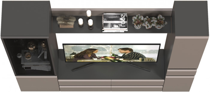 Сидней Комплектация № 054, корпус: антрацит/фасады: МДФ веллюто капучино