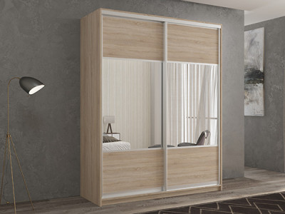 Шкаф-купе Кааппи 6 Сонома Светлый 160х60х230 см