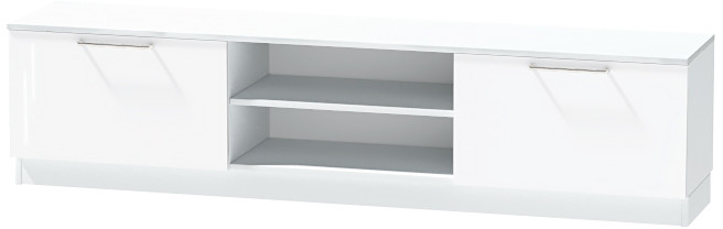 Тумба-2 под ТВ напольная "Иннэс-7", Белый/Белый глянец