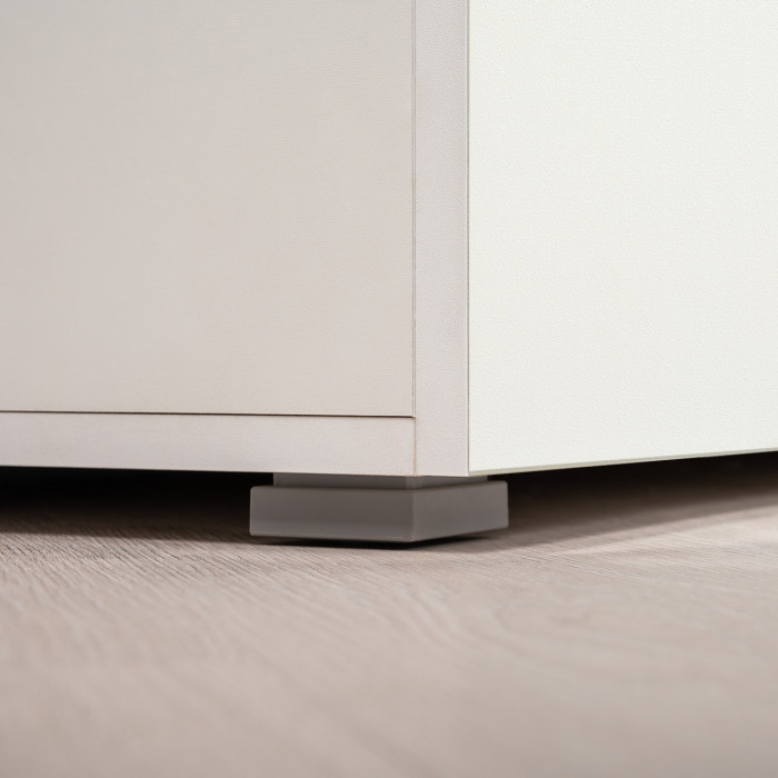 Октава Набор шкафов 48, белый шагрень/серый графит/дуб крафт золотой/фасады МДФ белый шагрень/серый графит