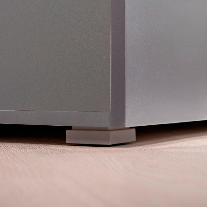 Октава Набор шкафов 48, белый шагрень/серый графит/дуб крафт золотой/фасады МДФ белый шагрень/серый графит