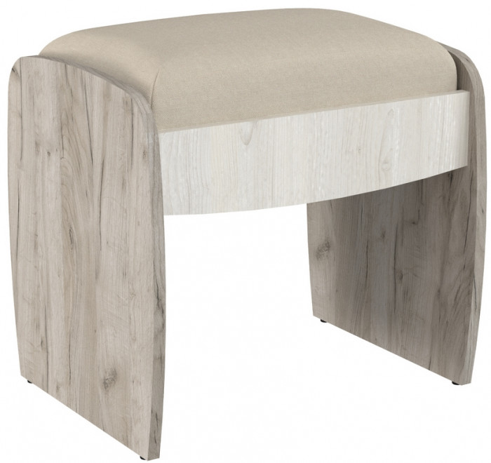 Банкетка 6-5140дкс/скан.д.б. Сицилия, цвет дуб крафт серый/скандинавское дерево белое, ШхГхВ 48х38х47,6 см.