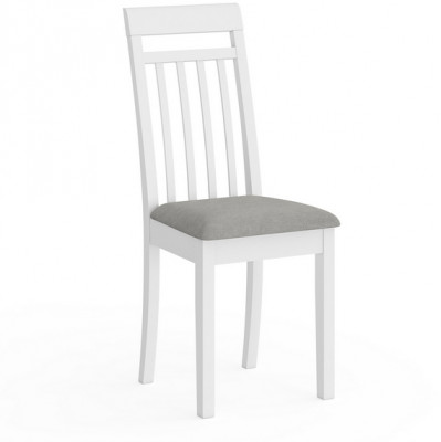 Стул Мебель--24 разборный Гольф-11, цвет белый, обивка ткань велюр серый 63, ШхГхВ 40х40х100 см., от пола до верха сиденья 47 см.