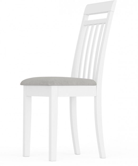 Стул Мебель--24 разборный Гольф-11, цвет белый, обивка ткань велюр серый 63, ШхГхВ 40х40х100 см., от пола до верха сиденья 47 см.