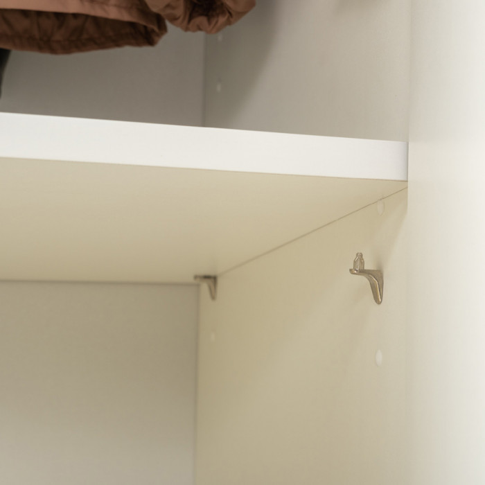 Октава Прихожая 32, цвет белый шагрень/дуб крафт золотой/фасады МДФ белый шагрень, ШхГхВ 194,2х35,4х197,6 см., универсальная сборка