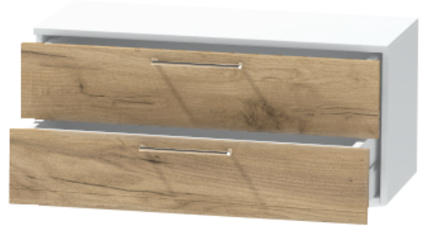 Тумба-5 прикроватная подвесная "Иннэс-7", Белый/Крафт золотой